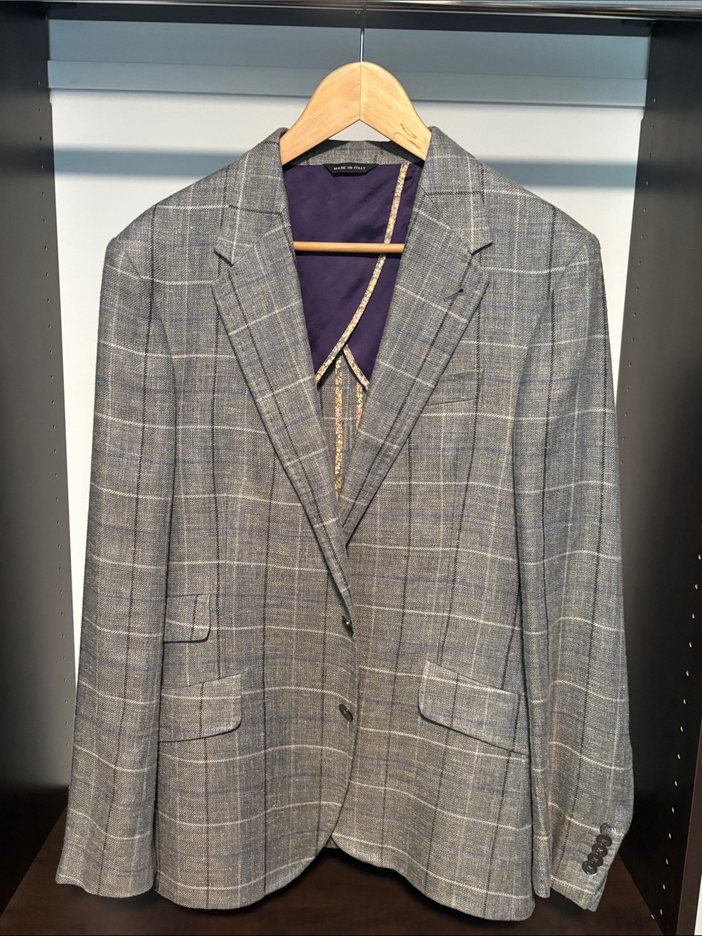 Paul Smith London Gray Windowpane Men's Blazer